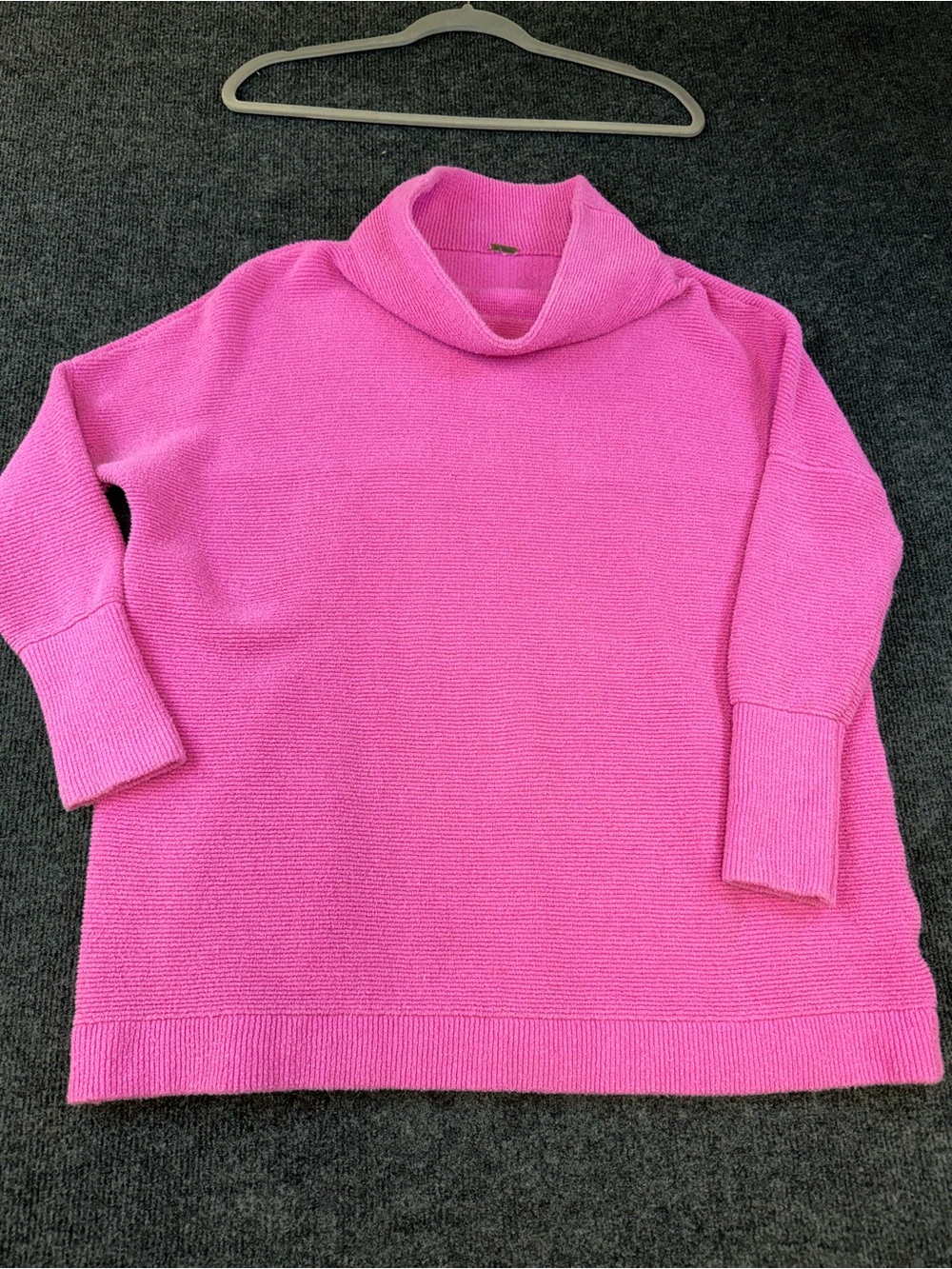 Free People Women's Hot Pink Cowl Neck Sweater